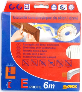 Stomil Sanok USZCZELKA DO OKIEN I DRZWI EPDM TYP E BIAŁA 6M 76750 ZYSKAJ RABAT 30 ZŁ 76750 - Akcesoria do okien - miniaturka - grafika 2