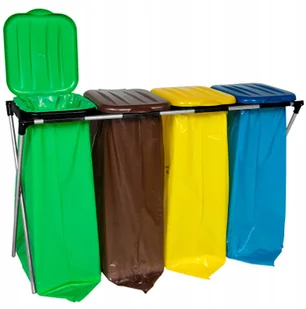 Kosz Stojak Na Śmieci Do Segregacji 120L Czarny - Worki na śmieci - miniaturka - grafika 3