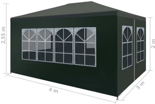 vidaXL Namiot imprezowy, 3 x 4 m, zielony - Pawilony ogrodowe - miniaturka - grafika 16