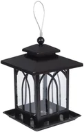 Karmniki dla ptaków - Karmnik dla ptaków 20x20x27.5cm metalowy domek czarny - miniaturka - grafika 1