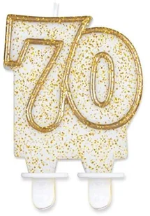 GoDan Świeczka cyferka 70 złoty kontur PF-SCZK70 - Urodziny dla dorosłych - miniaturka - grafika 3