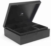 Pojemniki kuchenne - Bredemeijer Pudełko na herbatę 6 przedziałów 6 czarny - miniaturka - grafika 1