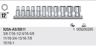 Beta KPL.NASADEK 1/2" 6-KĄTNYCH 3/8-1" 11SZT. 920A-AS/SB11 - Klucze i nasadki - miniaturka - grafika 2
