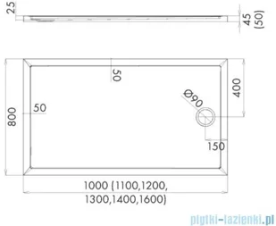 Rea Schedpol Schedline Sharper brodzik prostokątny 80x95x4,5cm 3S.S2P-8095 prostokątny - Brodziki prysznicowe - miniaturka - grafika 2