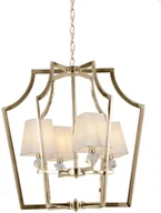 Lampy sufitowe - Lumina Deco Deco NOWOCZESNA LAMPA WISZĄCA ZŁOTA Z BIAŁYMI ABAŻURAMI MONTERO DECO LDP 1249-4 (FGD+WT) - miniaturka - grafika 1