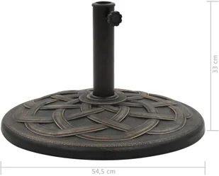 vidaXL Podstawa pod parasol ogrodowy, okrągła, żywica, 19 kg, brąz - Pozostałe meble ogrodowe - miniaturka - grafika 8