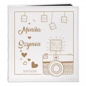 Albumy fotograficzne - NA Murrano Album Zdjęcia Grawer Aparat Serduszka ALB-SC-WH-CO2-013 - miniaturka - grafika 1