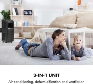 Klarstein Pure Blizzard Smart 9k, klimatyzator przenośny, 9000 BTU/2,6 kW, klasa efektywności energetycznej, A, pilot zdalnego sterowania DXJ2-PureBlzdSmrt9Ks - Klimatyzatory - miniaturka - grafika 5