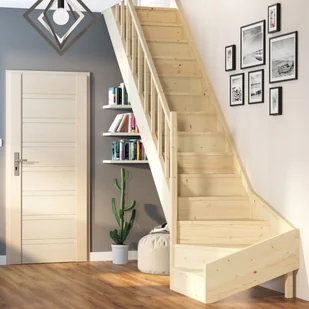 Schody drewniane z zabiegiem EQG 080RC lewe - Schody strychowe - miniaturka - grafika 2