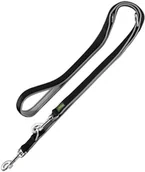 Smycze dla psów - Hunter Smycz nylonowa z neoprenowym podszyciem czarno-szara Dł x szer. 200 x 2 cm regulowana - miniaturka - grafika 1