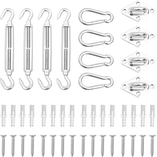 VidaXL Lumarko 12-cz. zestaw akcesoriów do montażu żagla ogrodowego, stal! 310245 VidaXL - Akcesoria do okien - miniaturka - grafika 8