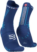 Skarpetki sportowe męskie - Compressport Skarpetki do biegania trailowe ProRacing Socks V4 Trail niebieskie - miniaturka - grafika 1