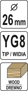 Yato WIERTŁO DO DREWNA POD ZAWIASY 26MM YT-33010 - Wiertła - miniaturka - grafika 4