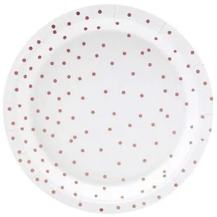 Party Deco Talerzyki Kropki różowe złoto - 18 cm - 6 szt. TPP53-008 - Gadżety na imprezę - miniaturka - grafika 2