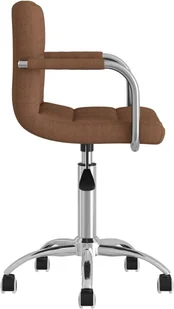 vidaXL Lumarko Obrotowe krzesło stołowe, brązowe, tapicerowane tkaniną 3087972 - Krzesła - miniaturka - grafika 4