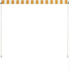 vidaXL Markiza zwijana, 150 x 150 cm, żółto-biała - Markizy - miniaturka - grafika 5