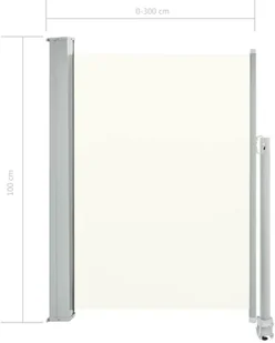 vidaXL Tarasowa, zwijana markiza boczna, 100 x 300 cm, kremowa - Markizy - miniaturka - grafika 9