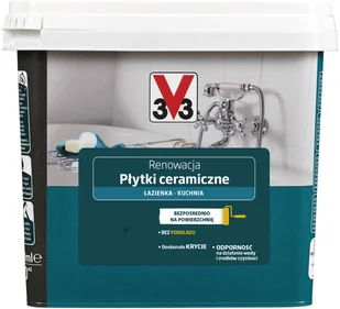 V33 Farba renowacyjna Płytki Ceramiczne 0 75 l biały - Farby do metalu - miniaturka - grafika 6