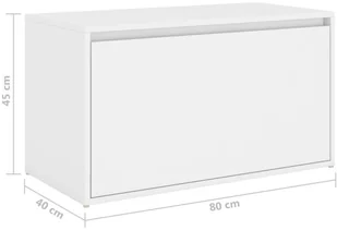 VidaXL Lumarko Ławka do przedpokoju, 80x40x45 cm, biała, płyta wiórowa 808666 VidaXL - Ławki do przedpokoju - miniaturka - grafika 8