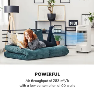 Klarstein Iceberg Breeze, chłodnica powietrza 2 w 1, 65 W, 283 m3/h, zbiornik 10 l, 2 wkłady lodowe HTR7-IcebergBreeze W - Klimatory - miniaturka - grafika 7