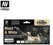Kolejki i akcesoria - Vallejo Model Color Zestaw 8 farb - Black & White Vallejo 70151 - miniaturka - grafika 1