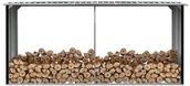 Akcesoria kominkowe - vidaXL Wiata na drewno, stal galwanizowana, 330x92x153 cm, antracytowa vidaXL - miniaturka - grafika 1