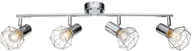 Lampy sufitowe - Globo Lighting Plafon LAMPA sufitowa XARA 54802-4 druciana OPRAWA regulowana listwa drut chrom - miniaturka - grafika 1
