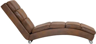 vidaXL Szezlong, brązowy, sztuczna skóra zamszowa - Szezlongi - miniaturka - grafika 4