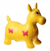 Skoczki dla dzieci - Gumowy skoczek dla dzieci konik - żółty - miniaturka - grafika 1