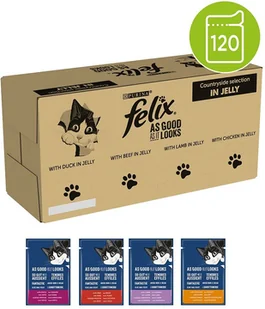 Purina Felix Pakiet , 120 x 85 g - Wołowina, kurczak, kaczka, jagnięcina - Mokra karma dla kotów - miniaturka - grafika 2