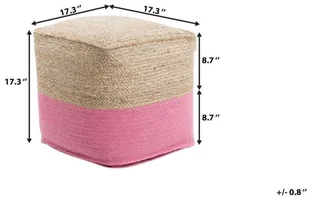 Beliani Puf różowy 44 x 44 cm KIRAMA - Pufy i podnóżki - miniaturka - grafika 3