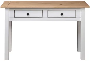 vidaXL Stolik konsola, biały, 100x40x73 cm, lita sosna, seria Panama - Ławy i stoliki kawowe - miniaturka - grafika 5