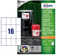 Dodatki do drukarek i skanerów - Avery b5274 50 A4 Ultra wytrzymały wodoszczelność GHS, BS5609 certyfikowane, etykiety do wszystkich drukarek, 52 X 74 MM, biały B5274-50 - miniaturka - grafika 1