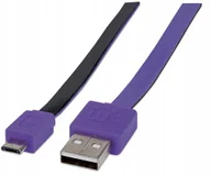 Kable komputerowe i do monitorów - Kabel Usb 2.0 A-b Micro M/M 1M Czarno-fioletowy - miniaturka - grafika 1
