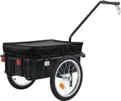 Akcesoria rowerowe - VidaXL Przyczepa rowerowa transportowa, 155x61x83 cm, stalowa, czarna 91771 VidaXL - miniaturka - grafika 1