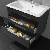 Szafki łazienkowe - Fackelmann Szafka łazienkowa ze szklaną umywalką i podświetleniem KARA 80 cm4008033862950(80950/ 86295/ 86300) - miniaturka - grafika 1