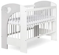 Klupś Nel, Łóżeczko, Serce, Biały /Popiel - Łóżeczka i kojce - miniaturka - grafika 2