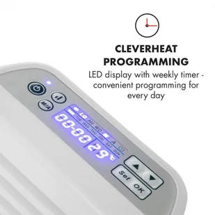 Klarstein Klarstein Hot Spot Slimcurve Grzejnik 80 x 40 cm 40 m 2000 W 540°C LED IP24 kolor biały ACO7-HS SlimcurveWH - Ogrzewanie przenośne - miniaturka - grafika 5