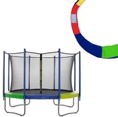 Akcesoria do trampolin - Springos Siatka wewnętrzna do trampoliny z osłoną na sprężyny 400/412 13 FT 8 słupków multikolor TSN-13FT INS 396 CM + TP-13FT 396 CM MULTI - miniaturka - grafika 1