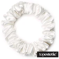 Ozdoby do włosów - Easy Livin Easy Livin Gumka do Włosów - Biała Frotka wykonana z 100% naturalnego jedwabiu 1 szt. - miniaturka - grafika 1