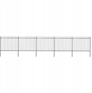 Vidaxl z prętów z grotami, stalowe, 8,5 x 1,5 m, czarne - Ogrodzenia - miniaturka - grafika 2