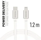 Ładowarki do telefonów - Swissten PRZEWÓD TEXTILE USB C LIGHTNING 1,2 M 71525203 SREBRNY # Wpisz kod MDC5PL22 i uzyskaj dodatkowe 25 % rabatu na ten produkt promocja do 17.05.2020 - miniaturka - grafika 1