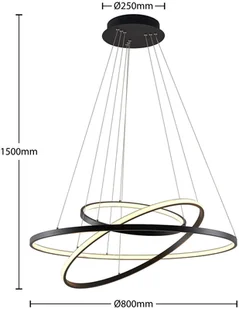 LUCANDE Lucande Filippa lampa wisząca LED 3 pierścienie - Lampy sufitowe - miniaturka - grafika 5