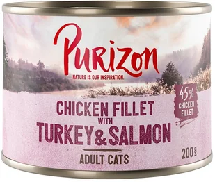 Purizon Purizon Adult, 6 x 200 g - Filet z kurczaka z indykiem i łososiem - Mokra karma dla kotów Purizon Purizon Adult, 6 x 200 g - Filet z kurczaka z indykiem i łososiem - Mokra karma dla kotów - miniaturka - grafika 2