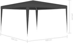 vidaXL Namiot imprezowy, 4x4 m, antracytowy, 90 g/m - Pawilony ogrodowe - miniaturka - grafika 8