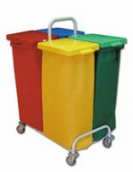 Wózki serwisowe - Euro EURO DUST 304 stelaż na śmieci 4 x 70 l - wózek do segregacji ES15304CH - miniaturka - grafika 1