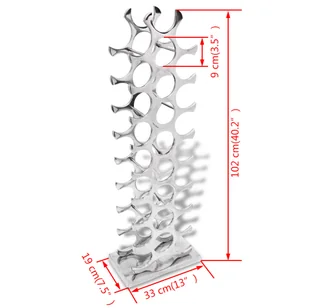 vidaXL Stojak na wino, 27 butelek, aluminium srebrny - Stojaki na wino - miniaturka - grafika 4