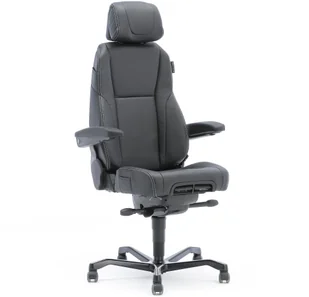 AJ Fotel biurowy Ramsey 24-H czarna skóra regulowane podłokietniki skórzany 122852 - Podnóżki, podpórki, podkładki AJ Fotel biurowy Ramsey 24-H czarna skóra regulowane podłokietniki skórzany 122852 - Podnóżki, podpórki, podkładki - miniaturka - grafika 1