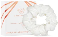 Ozdoby do włosów - Crystallove Crystallove Akcesoria do włosów Gumka na włosy z jedwabiu White - miniaturka - grafika 1