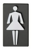 Akcesoria do drzwi - Domino OZNACZENIE SAMOPRZYLEPNE WC GRAFIT 50x45 DZIEWCZYNKA - miniaturka - grafika 1